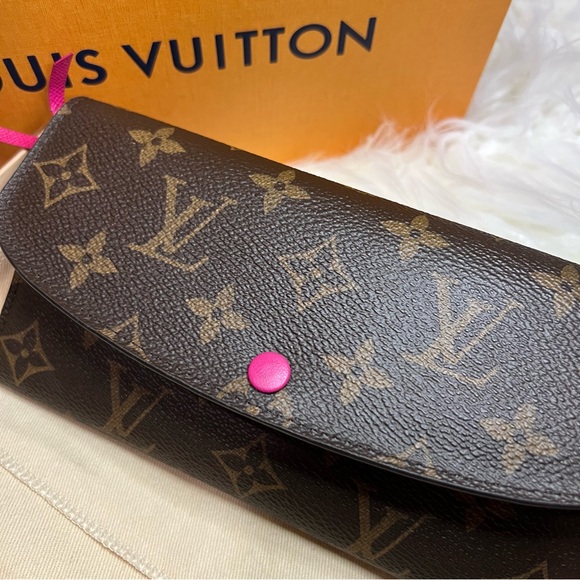 Louis Vuitton Emilie Monogram Wallet Hot Pink Interior Rare Color - Picture 2 of 16